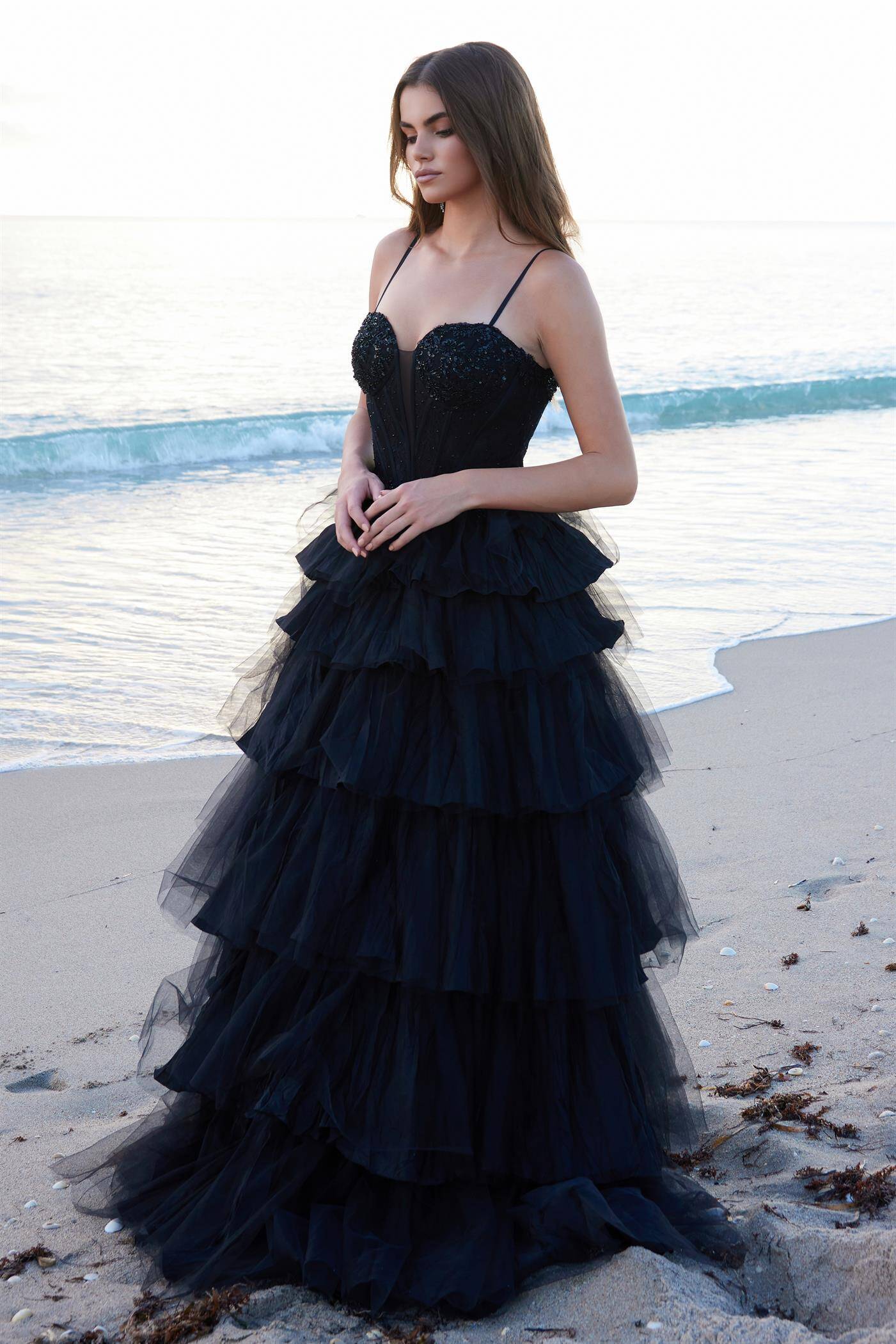 strapless open back dress Off-Shoulder Short Poofy Prom Dress With Sheer Corset PromGirl